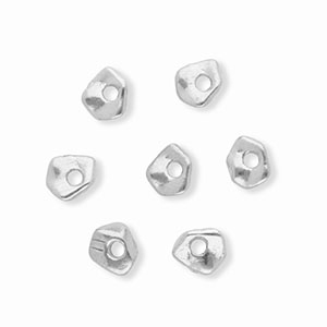 Abalorios Acero Inox separador nugget Plateado