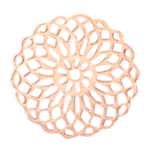 Entrepiezas bohemias redondas 15mm oro rosado