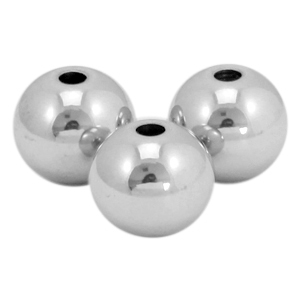 Abalorios de acero inox 4mm plateado (acero inox)
