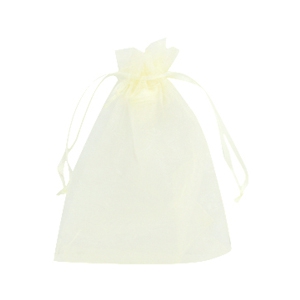 Bolso de organza 10x13cm amarillo claro
