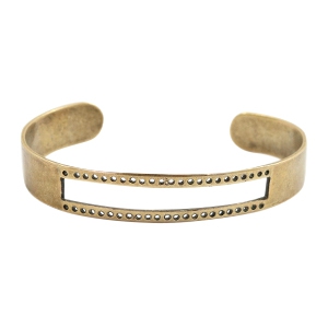 Fornituras met&aacute;licas DQ pulsera base (para hilo macram&eacute;) bronce viejo (sin n&iacute;quel)