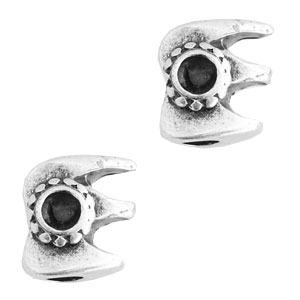 Abalorios met&aacute;licos TQ con doble engaste 4mm plata vieja (sin n&iacute;quel)