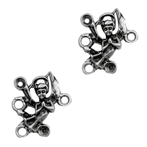 Colgante/entrepieza met&aacute;lico TQ &aacute;ngel con engastes para Swarovski PP32 plata vieja (sin n&iacute;quel)