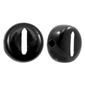 Abalorios alfabeto acr&iacute;lico letra I negro