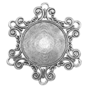 Colgantes met&aacute;licos TQ estilo Barok plata vieja (sin n&iacute;quel)