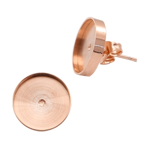 Pendientes Polaris acero inox con engaste para cabuch&oacute;n 7mm / Swarovski SS34 Oro rosado