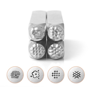 ImpressArt Set de sellos con textura serie 2 Plateado