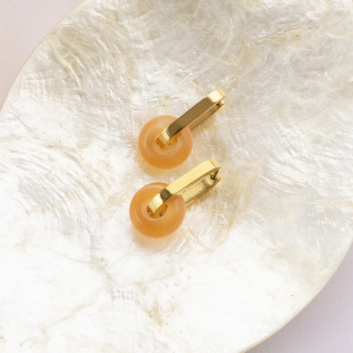 Elegantes pendientes y colgantes con piedras naturales rondeles