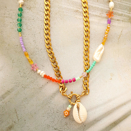 Ponte creativa con los abalorios faceteados bicono y tubo  