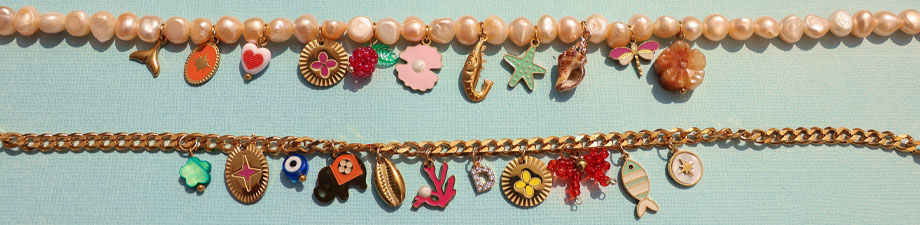 Lindos colgantes de acero inoxidable con esmalte