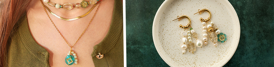 ¡Wow! Brillantes abalorios acrílicos con detalles dorados ¡Wow! Brillantes abalorios acrílicos con detalles dorados