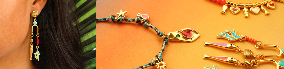 &iexcl;Nuevo! Colgantes met&aacute;licos DQ con esmalte