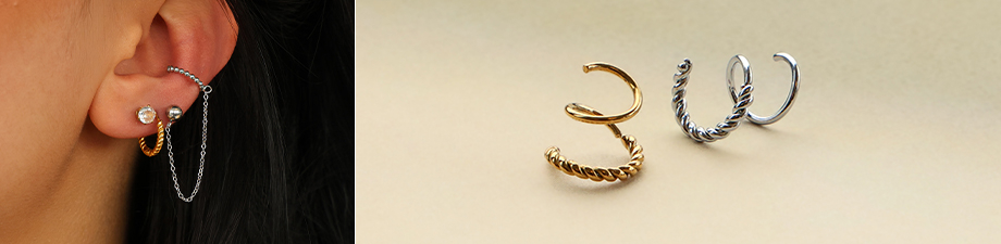 BY31® Nuevos pendientes de espiral y earcuffs BY31® Nuevos pendientes de espiral y earcuffs