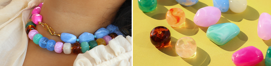 Nueva y colorida colección de abalorios acrílicos Nueva y colorida colección de abalorios acrílicos